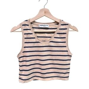 Sonia Rykiel Paris Striped Knit Crop Top Made in France Size S